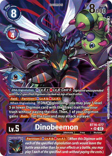 BT16-077, SR, Dinobeemon (Alternate Art)