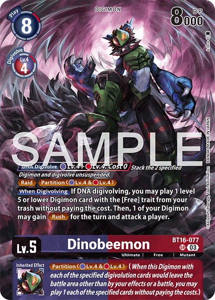 BT16-077, SR, Dinobeemon (LM07 Reprint)