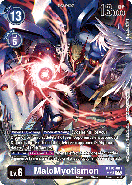 BT16-081, SR, MaloMyotismon (Alternate Art)