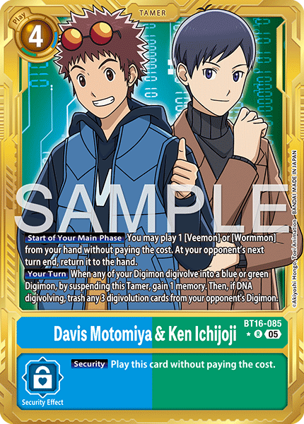 BT16-085, R, Davis Motomiya & Ken Ichijoji (AD1 Gold Reprint)
