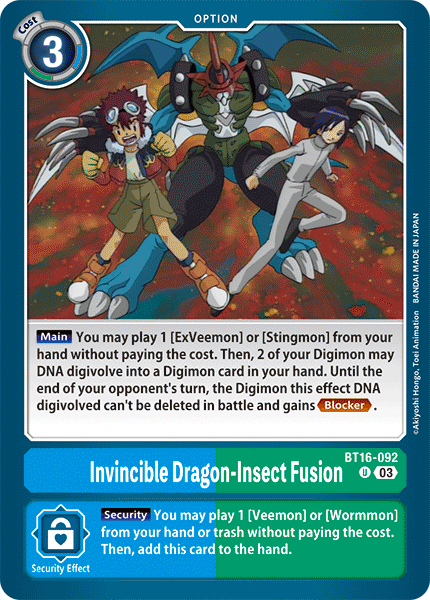 BT16-092, UC, Invincible Dragon-Insect Fusion