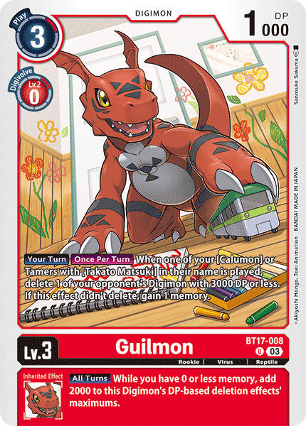 BT17-008, UC, Guilmon – Kai of Cards