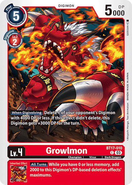 BT17-010, C, Growlmon