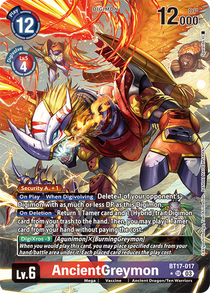 BT17-017, SR, AncientGreymon (Alternate Art)