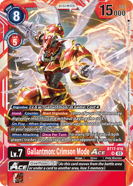 BT17-018, SR, Gallantmon: Crimson Mode ACE