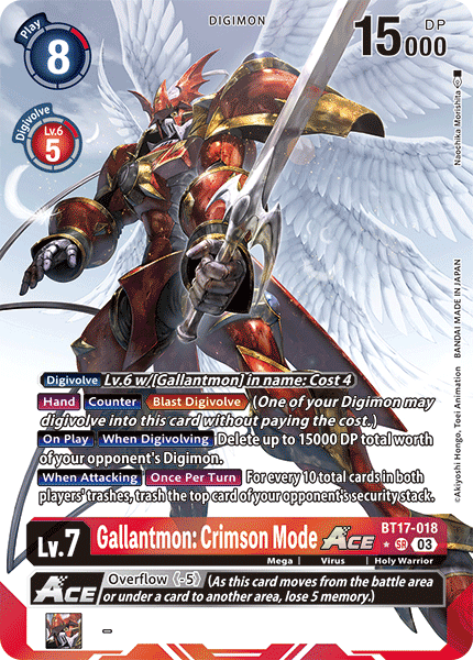 BT17-018, SR, Gallantmon: Crimson Mode ACE (Alternate Art)