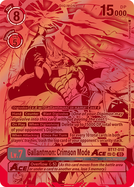 BT17-018, SR, Gallantmon: Crimson Mode ACE (Special Rare)