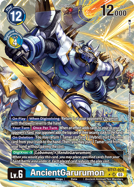 BT17-028, SR, AncientGarurumon (Alternate Art)