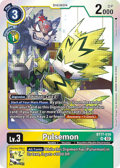 BT17-030, SR, Pulsemon