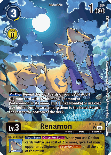BT17-031, C, Renamon (EX08 Box Topper)