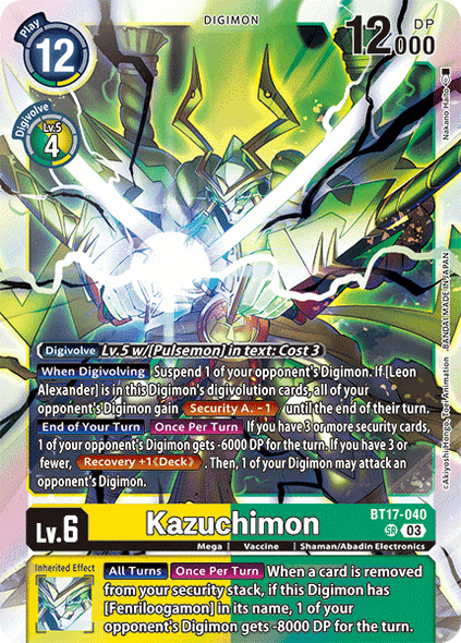 BT17-040, SR, Kazuchimon