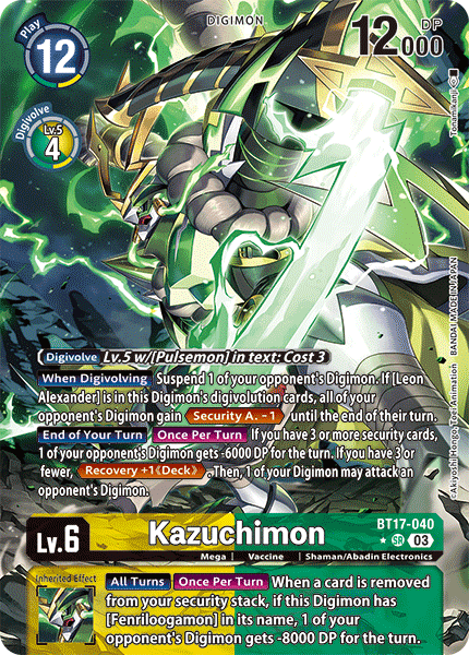 BT17-040, SR, Kazuchimon (Alternate Art)