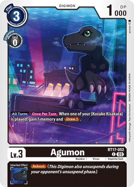 BT17-052, C, Agumon