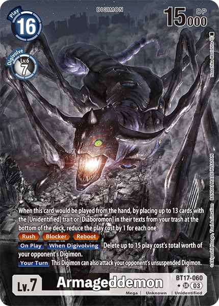 BT17-060, SR, Armageddemon (Alternate Art)