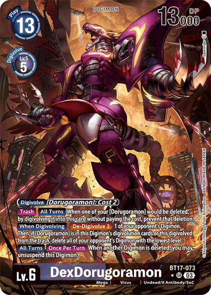 BT17-073, SR, DexDorugoramon (Alternate Art)