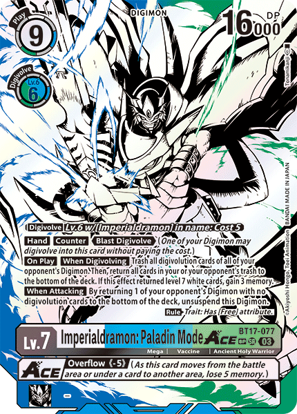 BT17-077, SR, Imperialdramon: Paladin Mode ACE (Special Rare)