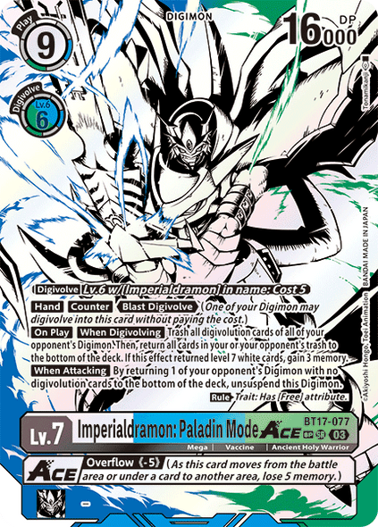 BT17-077, SR, Imperialdramon: Paladin Mode ACE (Special Rare)