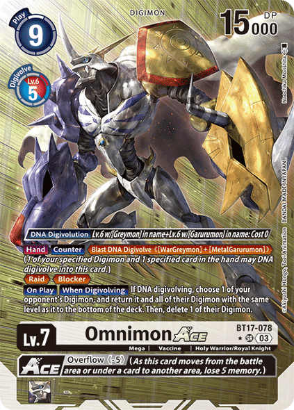 BT17-078, SR, Omnimon ACE (Alternate Art)