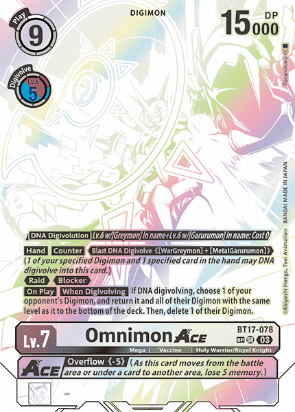 BT17-078, SR, Omnimon ACE (Special Rare)