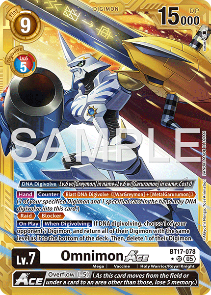 BT17-078, SR, Omnimon ACE (AD1 Gold Reprint)