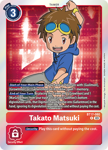 BT17-080, R, Takato Matsuki