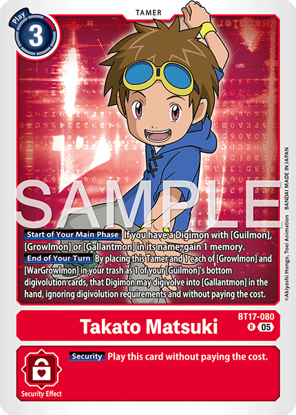 BT17-080, R, Takato Matsuki (AD1 Reprint)