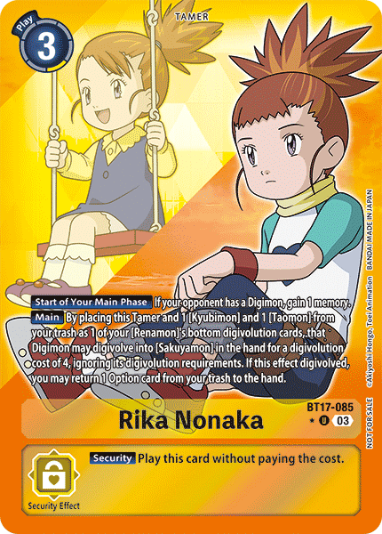 BT17-085, UC, Rika Nonaka (Box Topper)