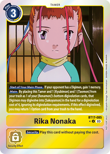 BT17-085, UC, Rika Nonaka (BT17 Box Topper)