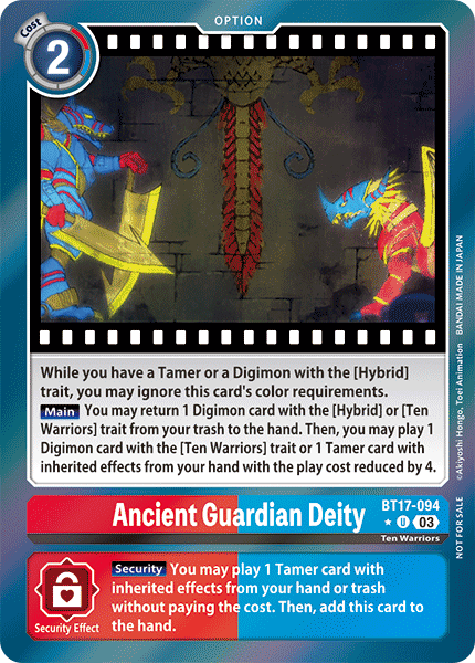 BT17-094, UC, Ancient Guardian Deity (Box Topper)