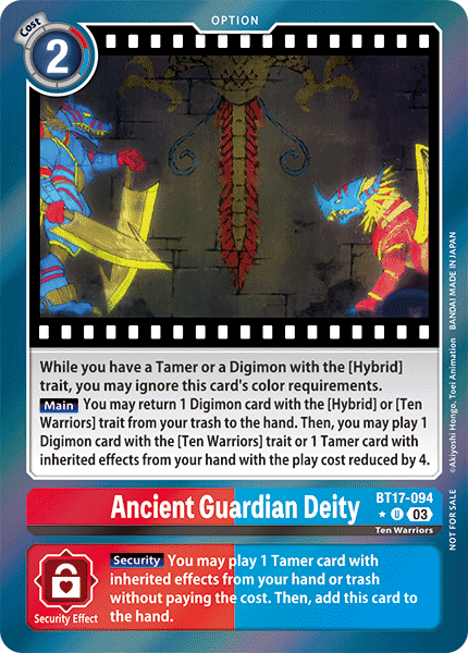 BT17-094, UC, Ancient Guardian Deity (BT17 Box Topper)