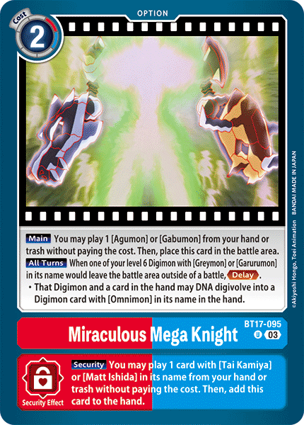 BT17-095, UC, Miraculous Mega Knight