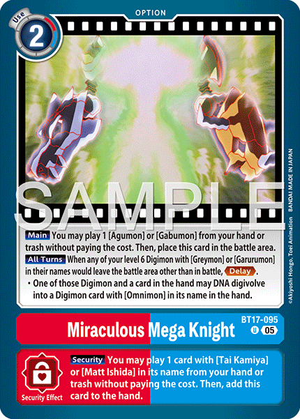 BT17-095, UC, Miraculous Mega Knight (AD1 Reprint)