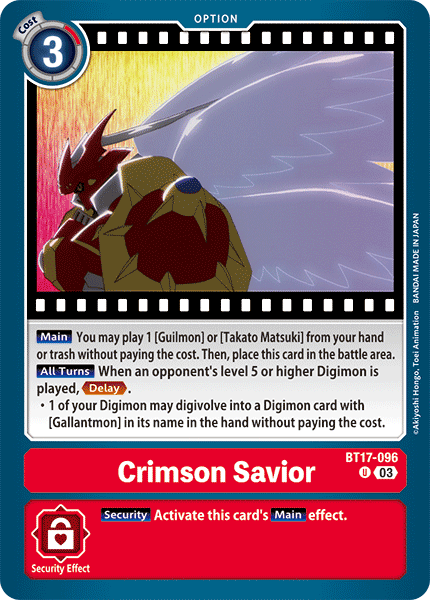 BT17-096, UC, Crimson Savior