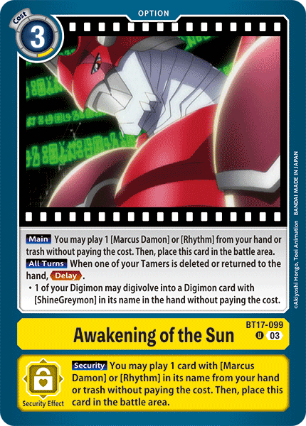 BT17-099, UC, Awakening of the Sun