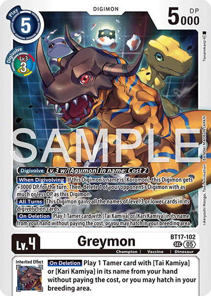 BT17-102, SEC, Greymon (AD1 Reprint)