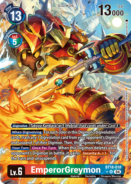 BT18-018, SR, EmperorGreymon (Alternate Art)