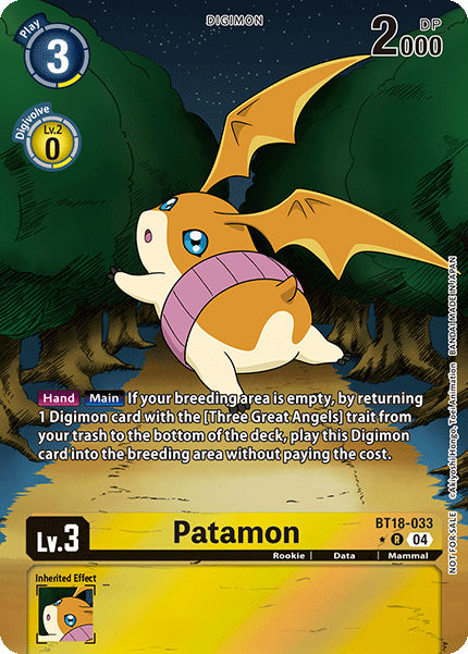 digimon card game special booster ver 2.0 BT18-033, R, Patamon (Special Booster Ver.2.0 Box Topper) – Kai of Cards