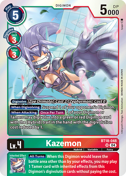 BT18-048, SR, Kazemon