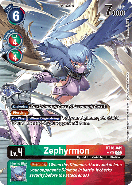 BT18-049, R, Zephyrmon (Alternate Art)