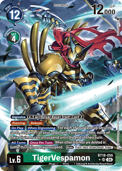 BT18-056, SR, TigerVespamon (Alternate Art)
