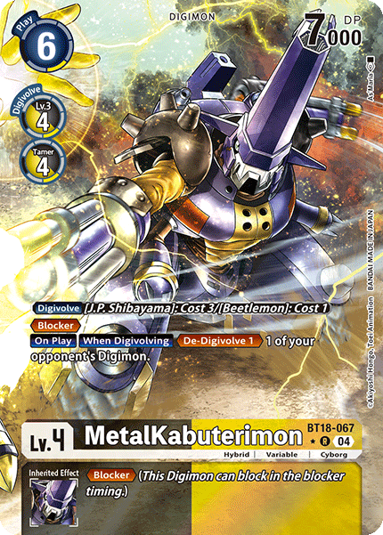 BT18-067, R, MetalKabuterimon (Alternate Art) Kai of Cards BT18-067, R, MetalKabuterimon (Alternate Art) Kai of Cards