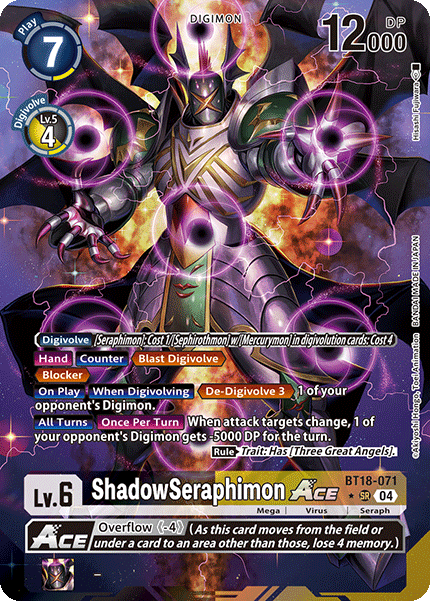 BT18-071, SR, ShadowSeraphimon ACE (Alternate Art)