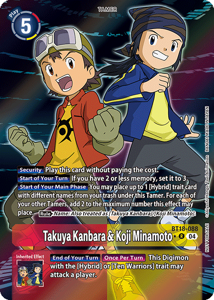 BT18-088, R, Takuya Kanbara & Koji Minamoto (Box Topper)