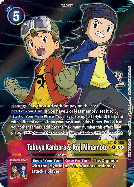 BT18-088, R, Takuya Kanbara & Koji Minamoto (Special Booster Ver.2.0 Box Topper)