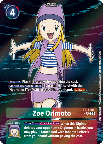 BT18-090, R, Zoe Orimoto (Special Booster Ver.2.0 Box Topper)