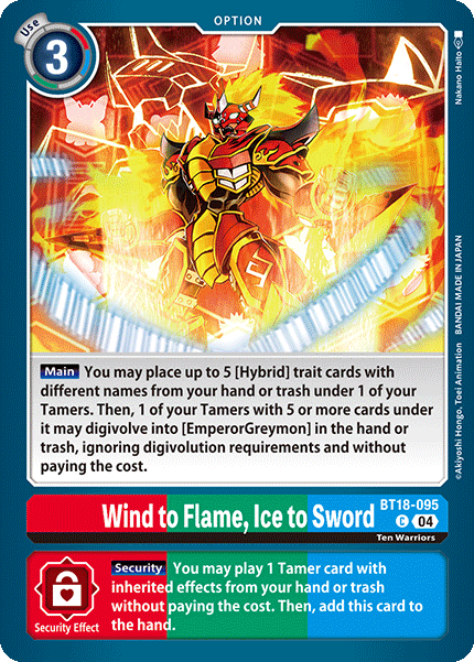 BT18-095, C, Wind to Flame, Ice to Sword