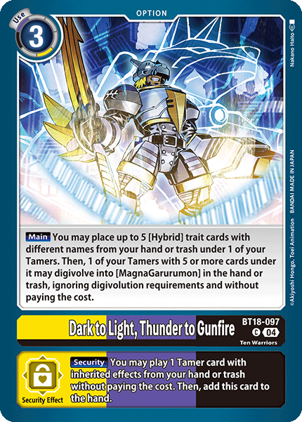 BT18-097, C, Dark to Light, Thunder to Gunfire