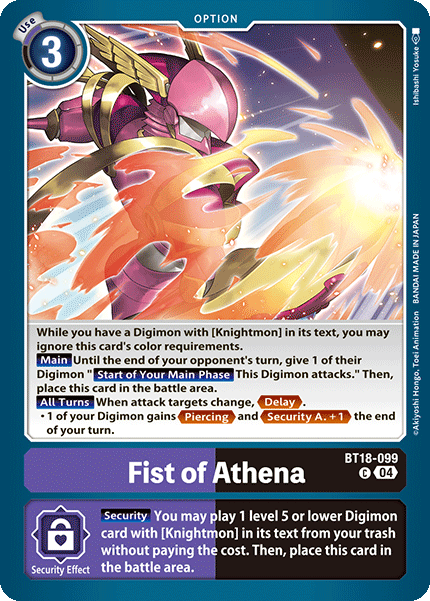 BT18-099, C, Fist of Athena