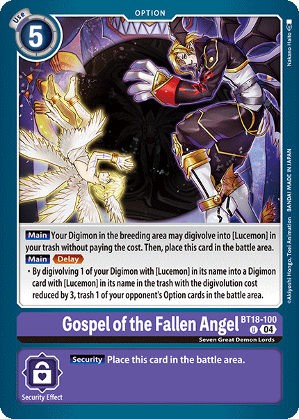 BT18-100, UC, Gospel of the Fallen Angel