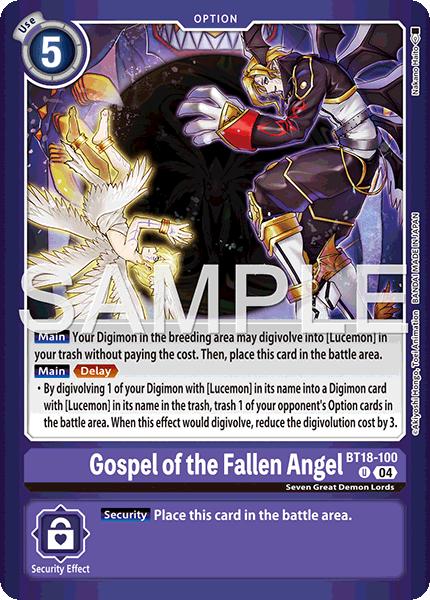BT18-100, UC, Gospel of the Fallen Angel (LM06 Version)